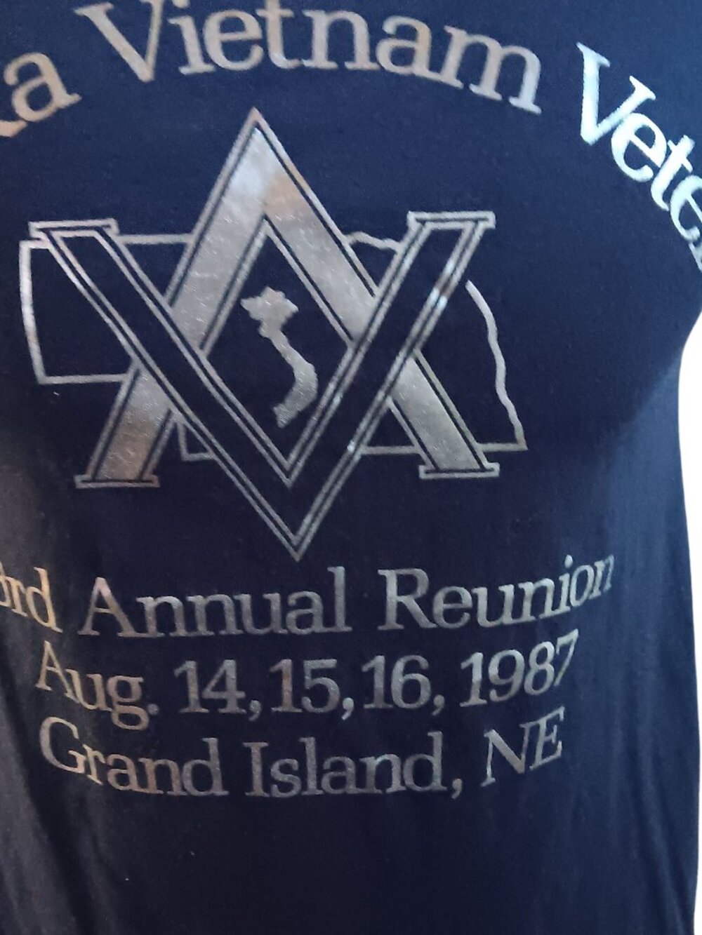 True Vintage T-shirt Small 1980's Nebraska Vietnam Veterans Reunion POW MIA BLUE